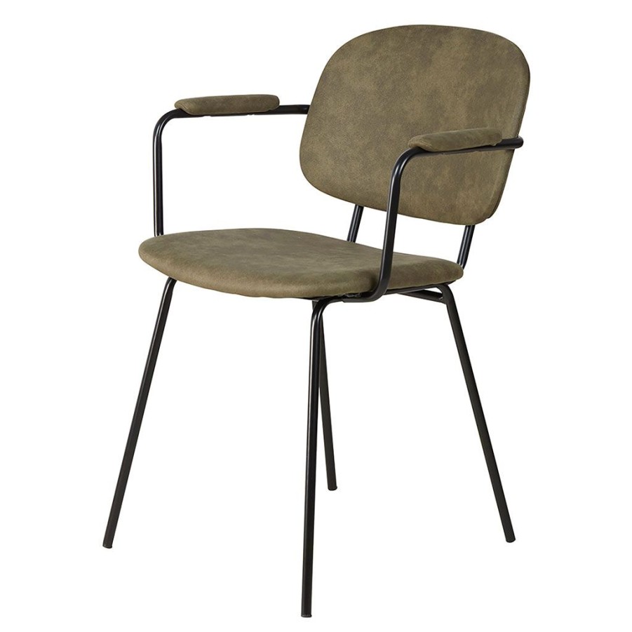 Meubles Fabrique De Styles Chaises | Fauteuil Tissu Effet Daim Kaki - Aston