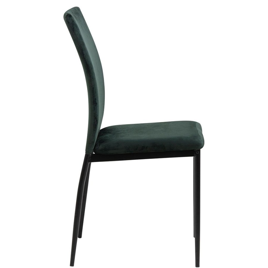 Meubles Fabrique De Styles Chaises | Chaise Salle A Manger En Tissu Vert Fonce - Demia