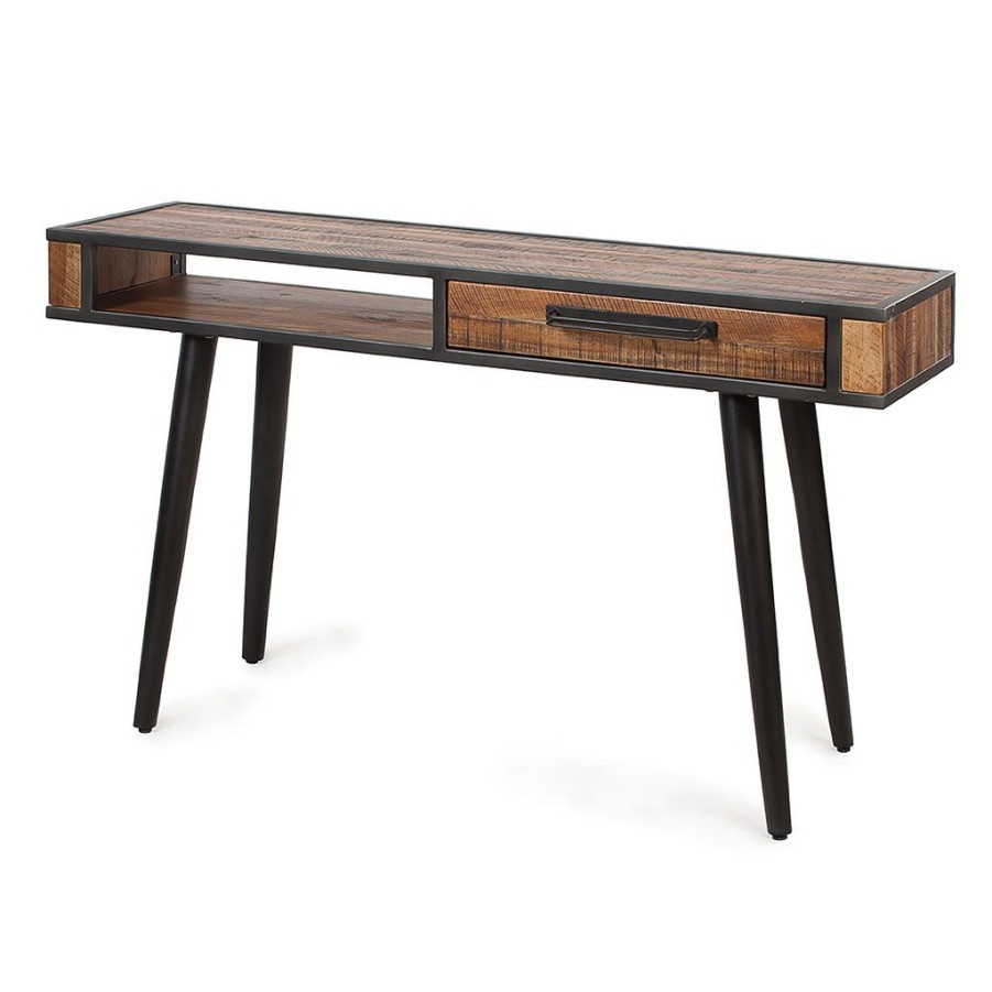 Meubles Fabrique De Styles Consoles | Console Bois D'Acacia Et Metal Noir - Cusco