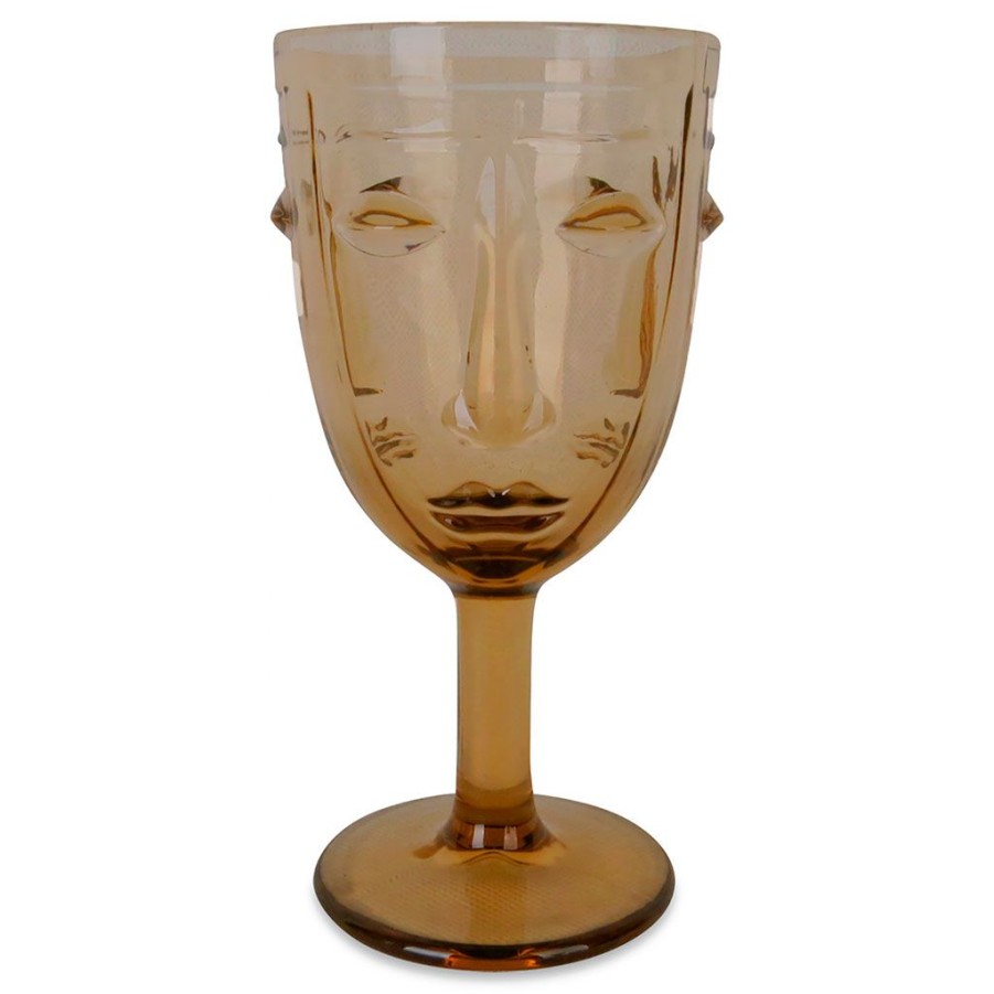 Arts De La Table Fabrique De Styles Verres A Vin | Verre A Pied Visage Ambre