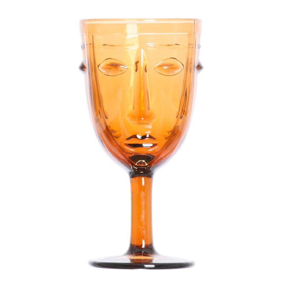 Arts De La Table Fabrique De Styles Verres A Vin | Verre A Pied Visage Ambre