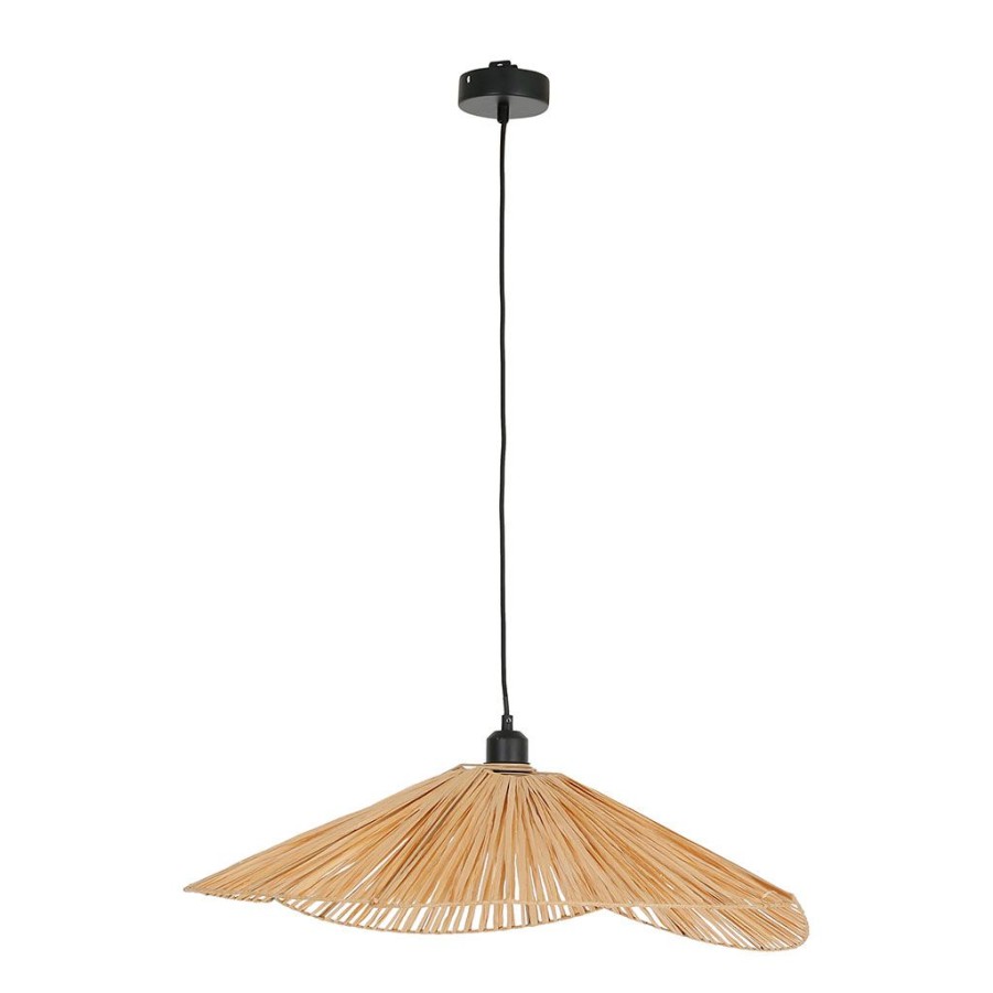 Luminaires Fabrique De Styles | Suspension En Raphia L68Cm Naturel - Terre Brulee