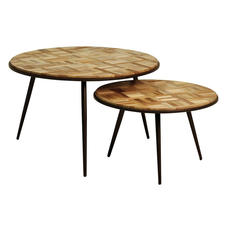 Meubles Fabrique De Styles Table Basses | Lot De 2 Tables Basses Gigognes Naturel - Wally