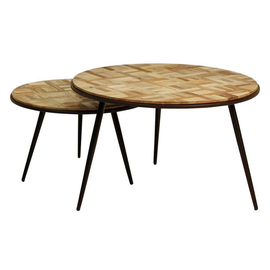 Meubles Fabrique De Styles Table Basses | Lot De 2 Tables Basses Gigognes Naturel - Wally