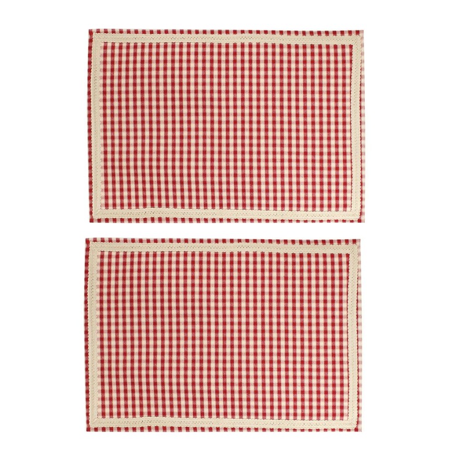 Textiles Fabrique De Styles Serviettes De Table | Set De 2 Sets De Table Mami-Car Rouge En Coton