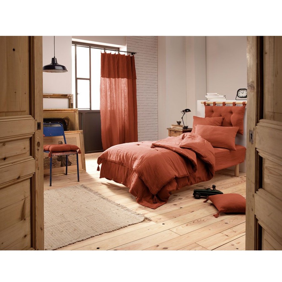 Textiles Fabrique De Styles Housses De Couette | Housse De Couette En Gaze De Coton Terracotta 140X200Cm - Gaia