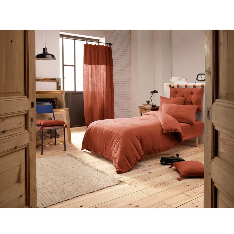 Textiles Fabrique De Styles Housses De Couette | Housse De Couette En Gaze De Coton Terracotta 140X200Cm - Gaia