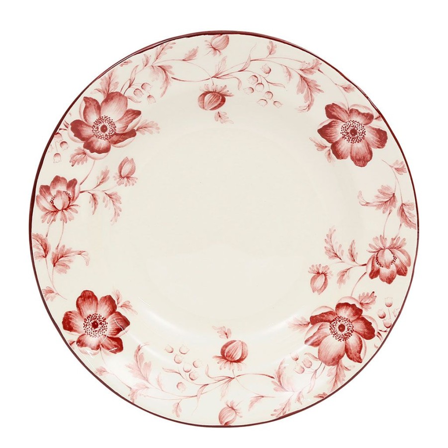 Arts De La Table Fabrique De Styles Assiettes | Assiette Creuse En Faience Rouge D23Cm - Margaux