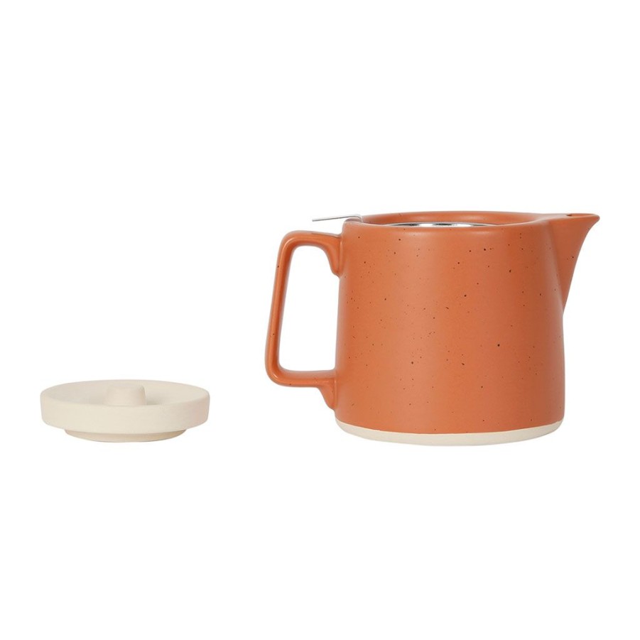 Arts De La Table Fabrique De Styles Theieres Et Cafetieres | Theiere En Gres Terracotta Et Filtre Inox 1L - Verde