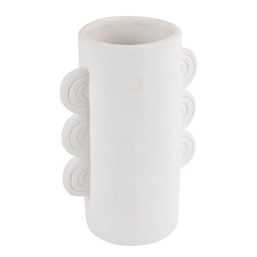 Deco Fabrique De Styles Vases Et Soliflores | Vase Blanc En Dolomite - Funny