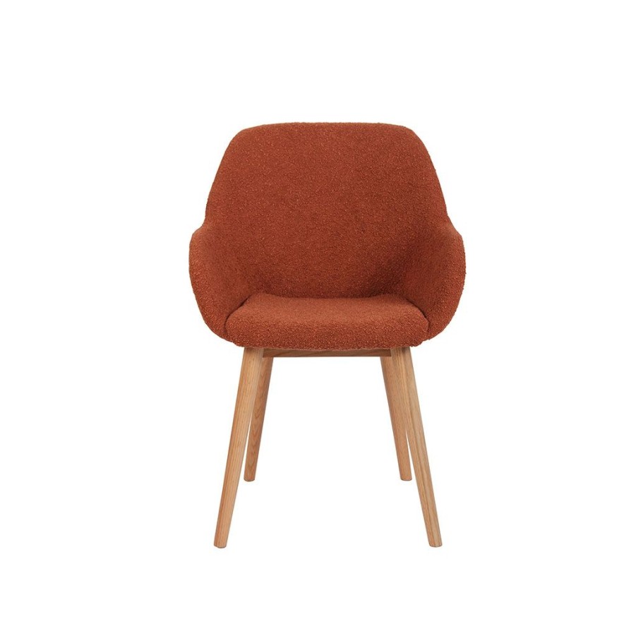 Meubles Fabrique De Styles Chaises | Chaise De Salle A Manger En Tissu Bouclette Terracotta - Alys