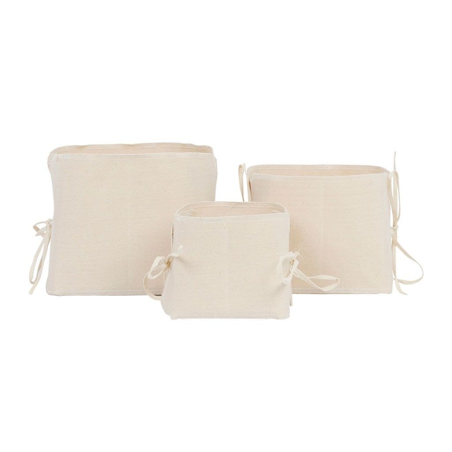 Deco Fabrique De Styles Cache&Pots Et Supports | Cache Pots X3 Naturel En Toile De Coton - Emelise