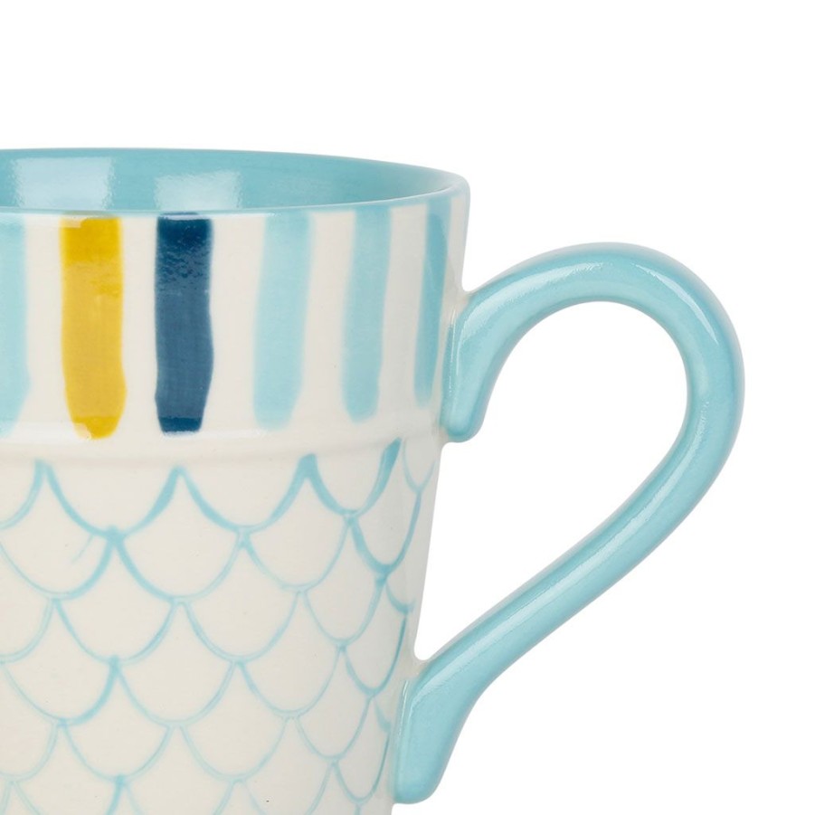 Arts De La Table Fabrique De Styles Tasses Et Mugs | Lot De 2 Mugs En Gres Bleu Ciel - Un Ete A La Mer