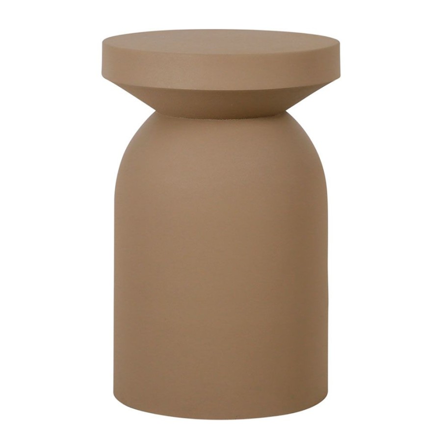 Meubles Fabrique De Styles Bouts De Canape Et Tables D'Appoint | Bout De Canape Moderne En Fer Taupe H45Cm - Arty