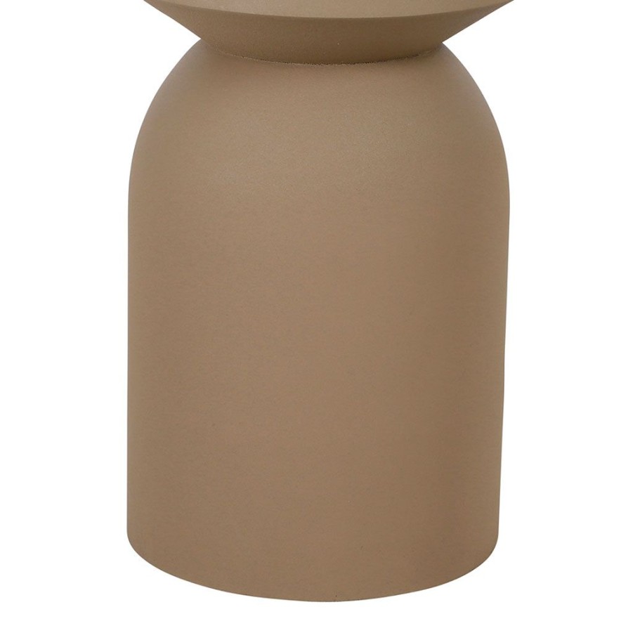 Meubles Fabrique De Styles Bouts De Canape Et Tables D'Appoint | Bout De Canape Moderne En Fer Taupe H45Cm - Arty