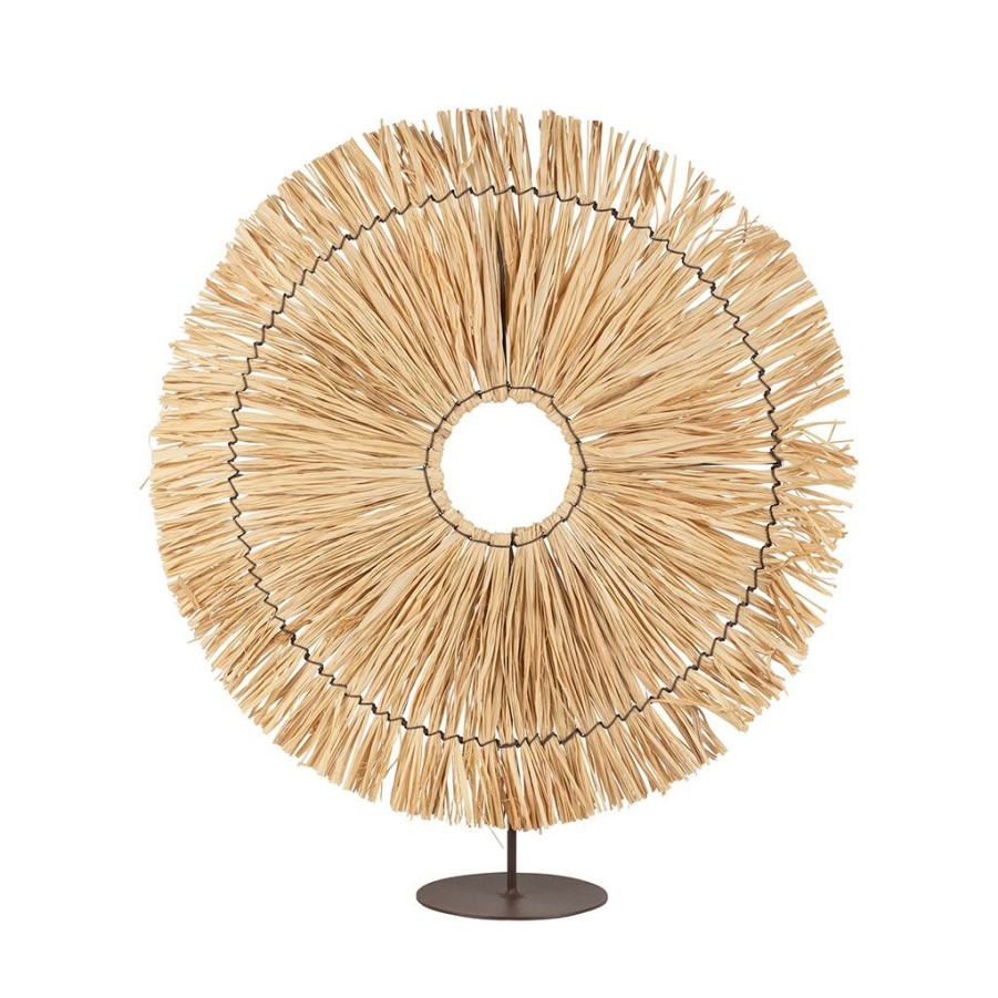 Deco Fabrique De Styles Petits Objets Deco | Deco Rosace Cuzco Naturel D31Xh36Cm En Raphia Et Fer