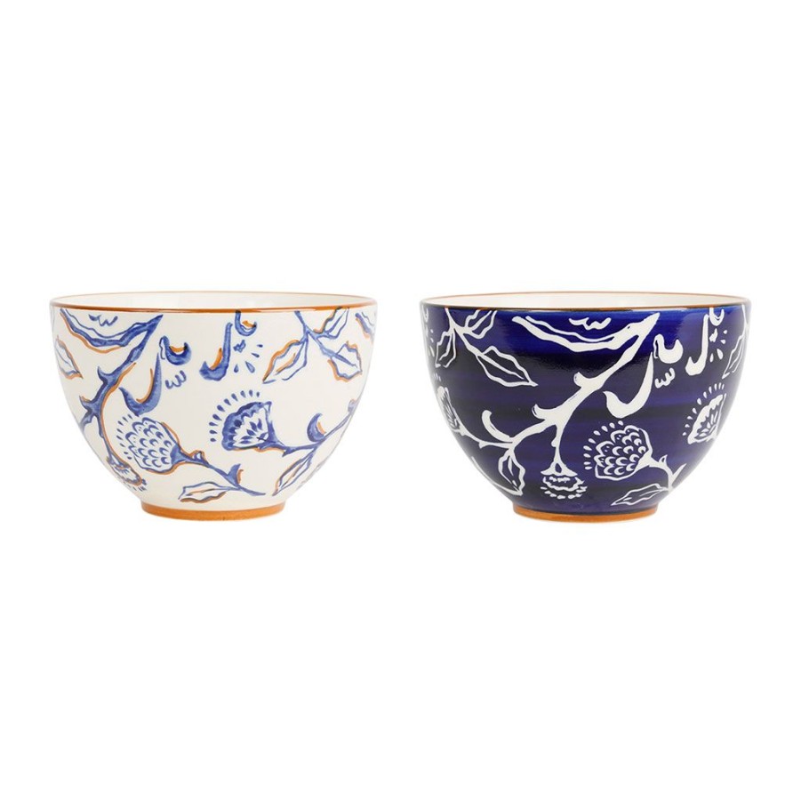 Arts De La Table Fabrique De Styles Bols Et Coupelles | Lot De 2 Bols En Gres Indigo Et Blanc 75Cl - Eterra