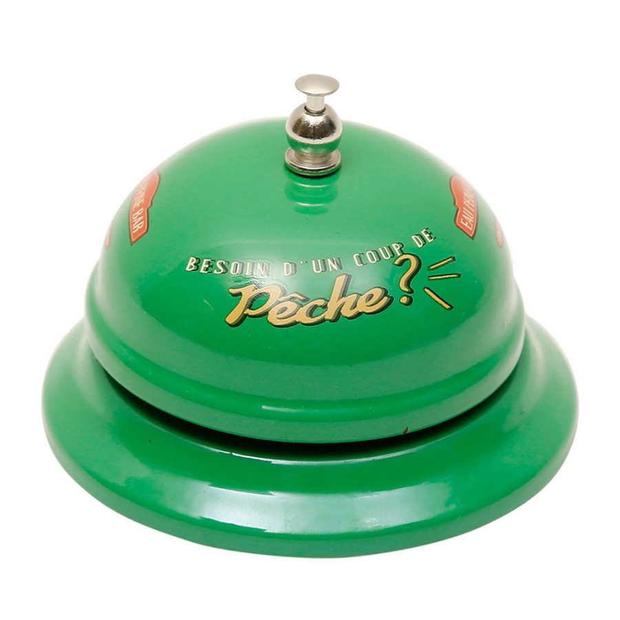 Deco Fabrique De Styles Petits Objets Deco | Sonnette De Table "Pechu" Vert En Fer