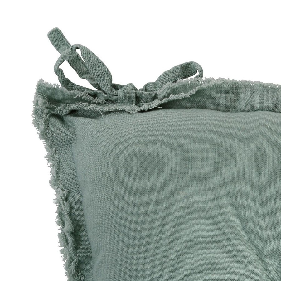 Textiles Fabrique De Styles | Galette De Chaise Carree Nalia Vert D'Eau 38X38X9Cm Coton 180G/M2