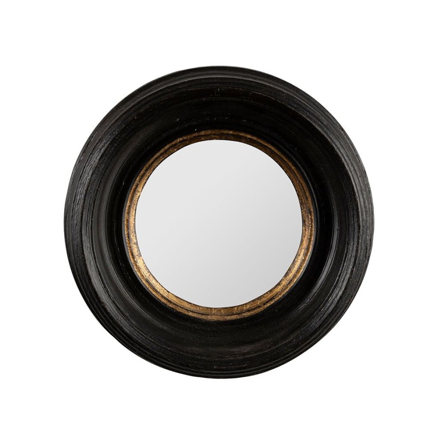 Deco Fabrique De Styles | Miroir Rond Oeil De Sorciere Noir Et Dore D16Cm - Aureol