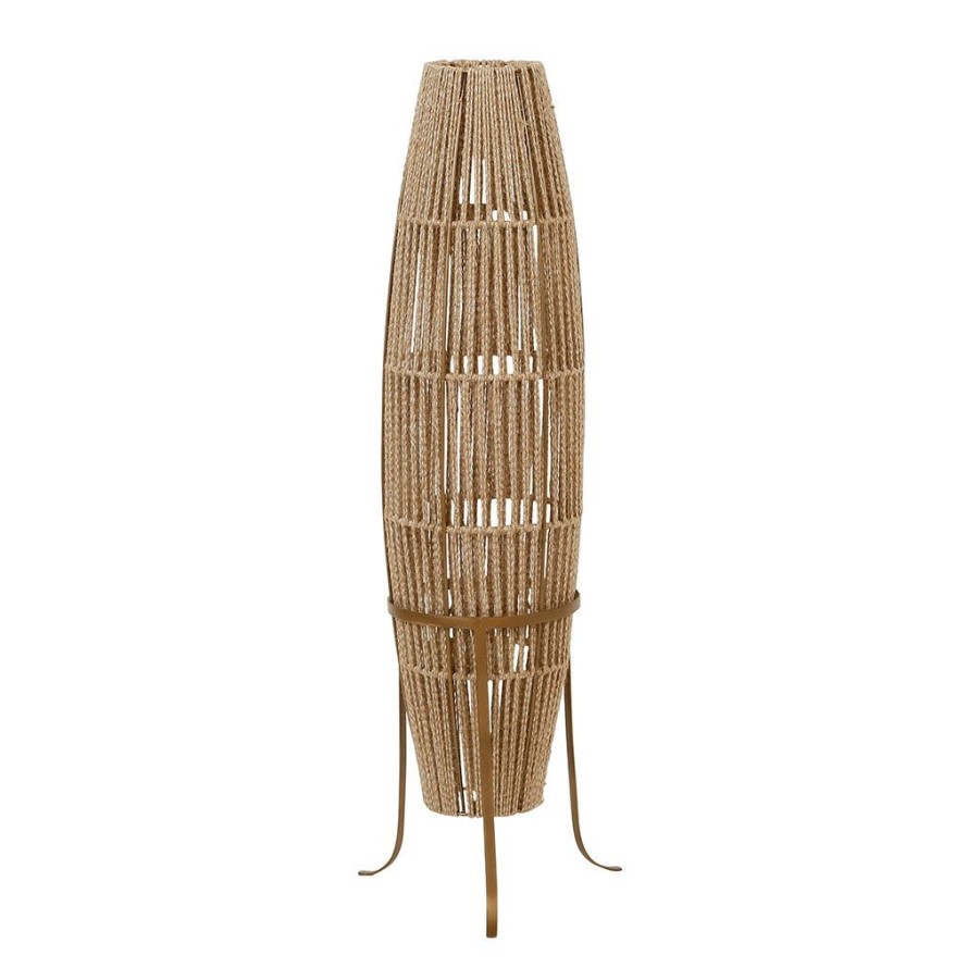 Luminaires Fabrique De Styles | Lampadaire En Fer Et Jute H120Cm Naturel - Korda