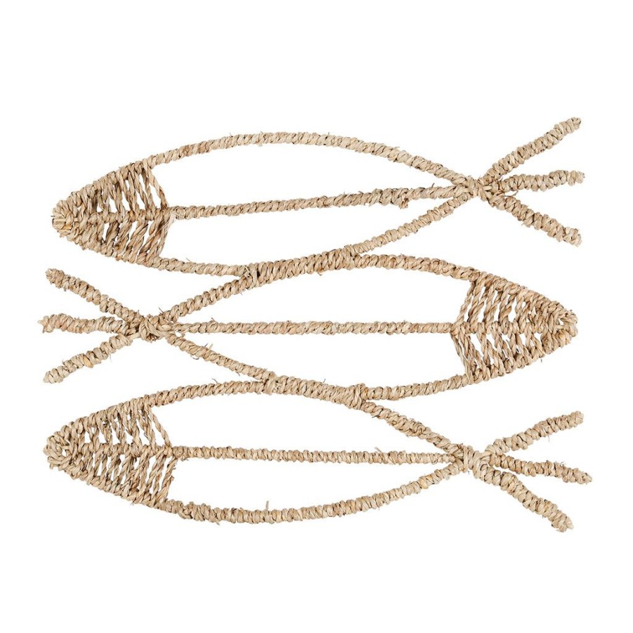 Deco Fabrique De Styles Petits Objets Deco | Deco Poisson Borneo Naturel 32X23Cm