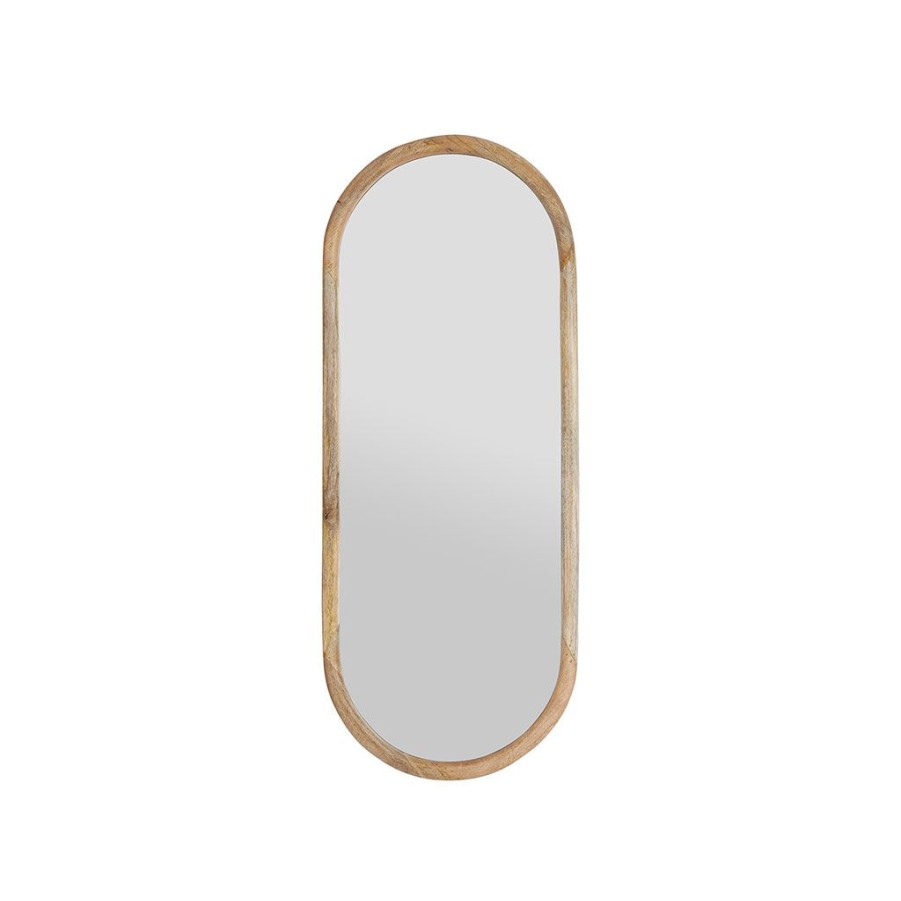 Deco Fabrique De Styles | Miroir Ovale En Manguier Naturel 39X100Cm - Hervea