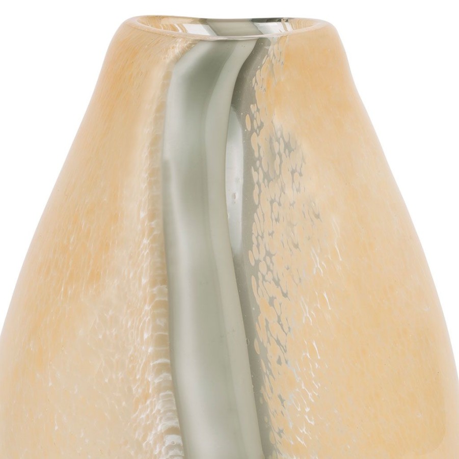 Deco Fabrique De Styles Vases Et Soliflores | Vase Coquillage En Verre Beige Et Vert H33.5Cm - Allen