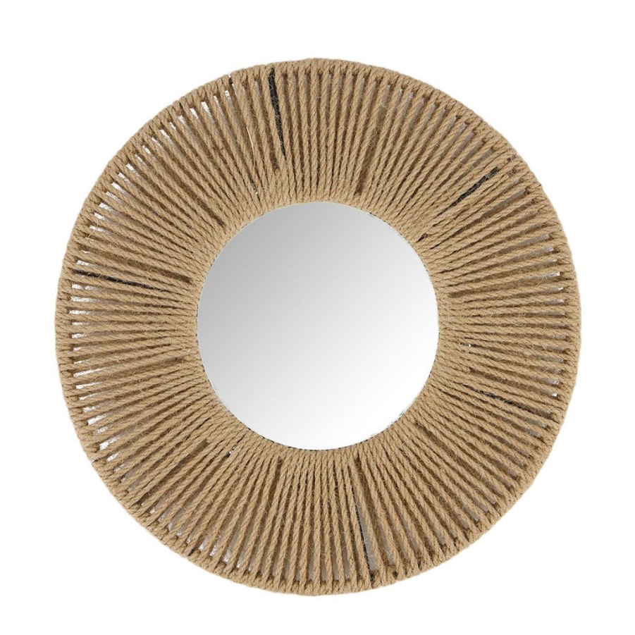 Deco Fabrique De Styles | Miroir Rond En Jute D28Cm