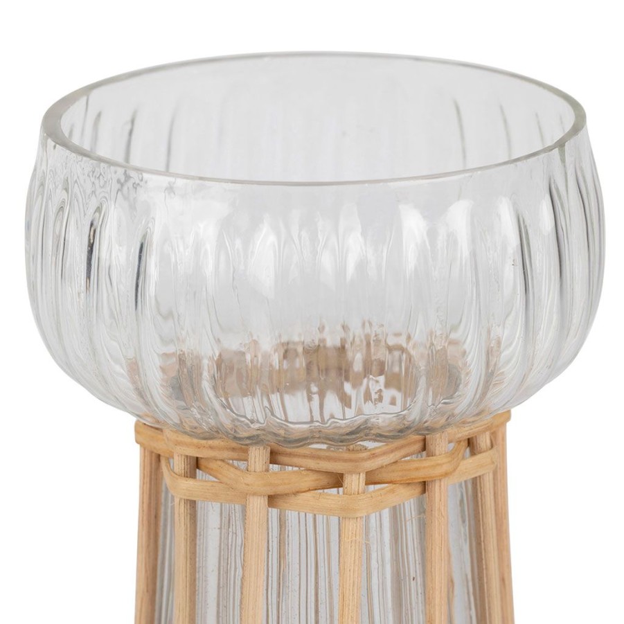 Deco Fabrique De Styles Vases Et Soliflores | Vase En Verre Et Bambou Naturel H15Cm - Vanier