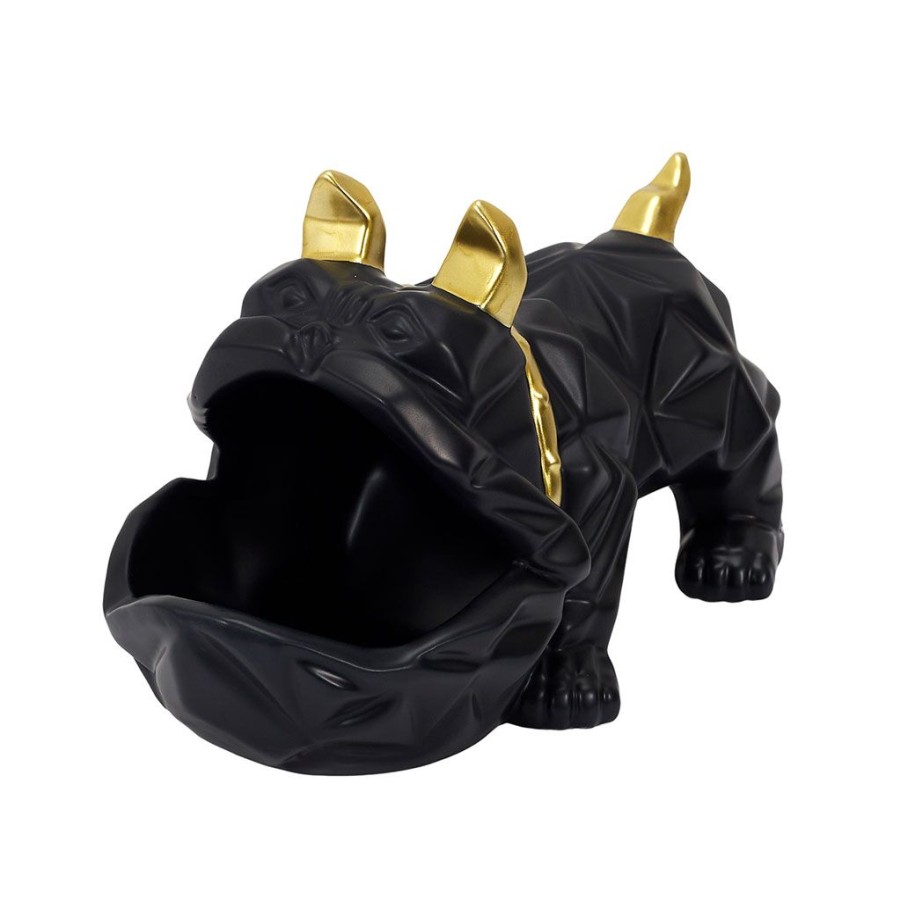 Deco Fabrique De Styles Petits Objets Deco | Vide Poche Bulldog Noir H16.5Cm