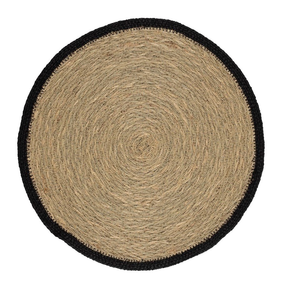 Textiles Fabrique De Styles Sets De Table | Set Table Rond Boho Noir D35Cm