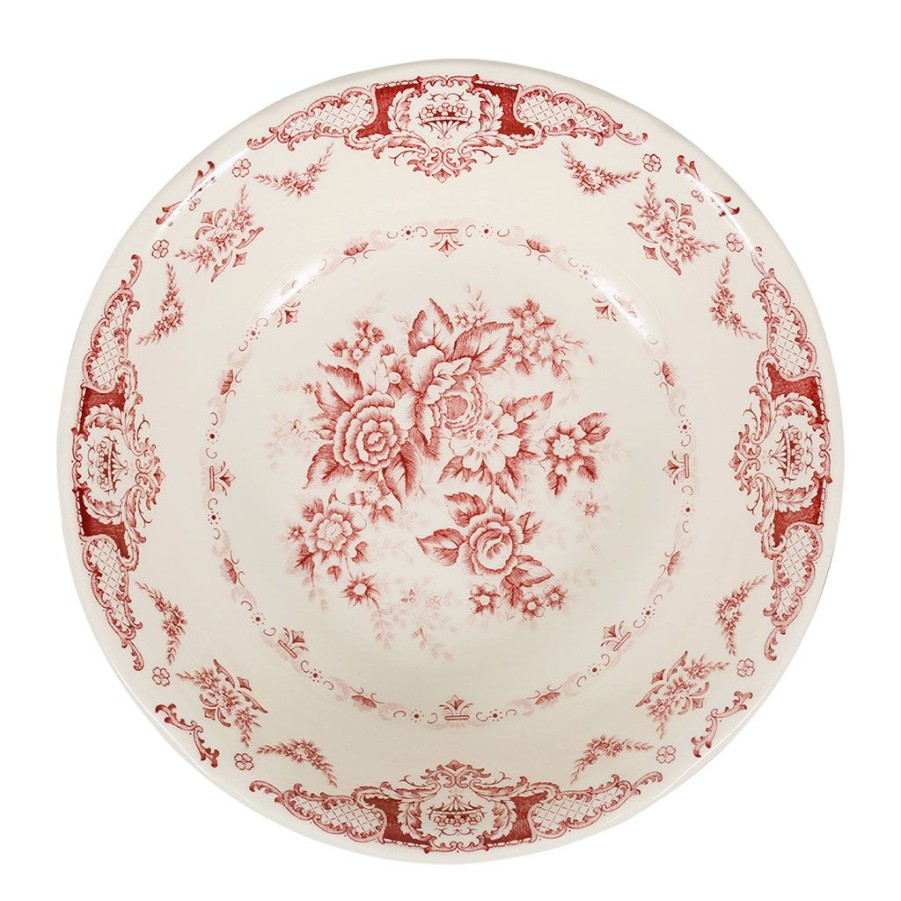 Arts De La Table Fabrique De Styles Plats Et Saladiers | Saladier En Faience Blanc Et Bordeaux - Clothilde