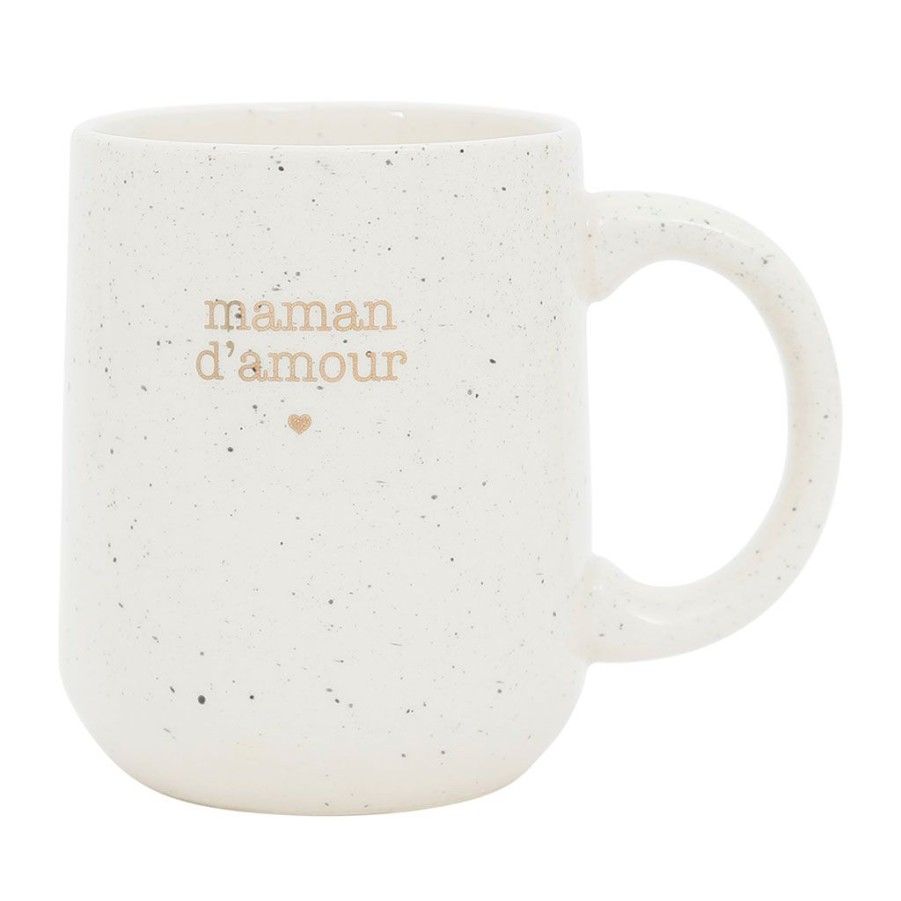 Arts De La Table Fabrique De Styles Tasses Et Mugs | Mug Mouchete Maman En Gres Blanc 38Cl - Beezz