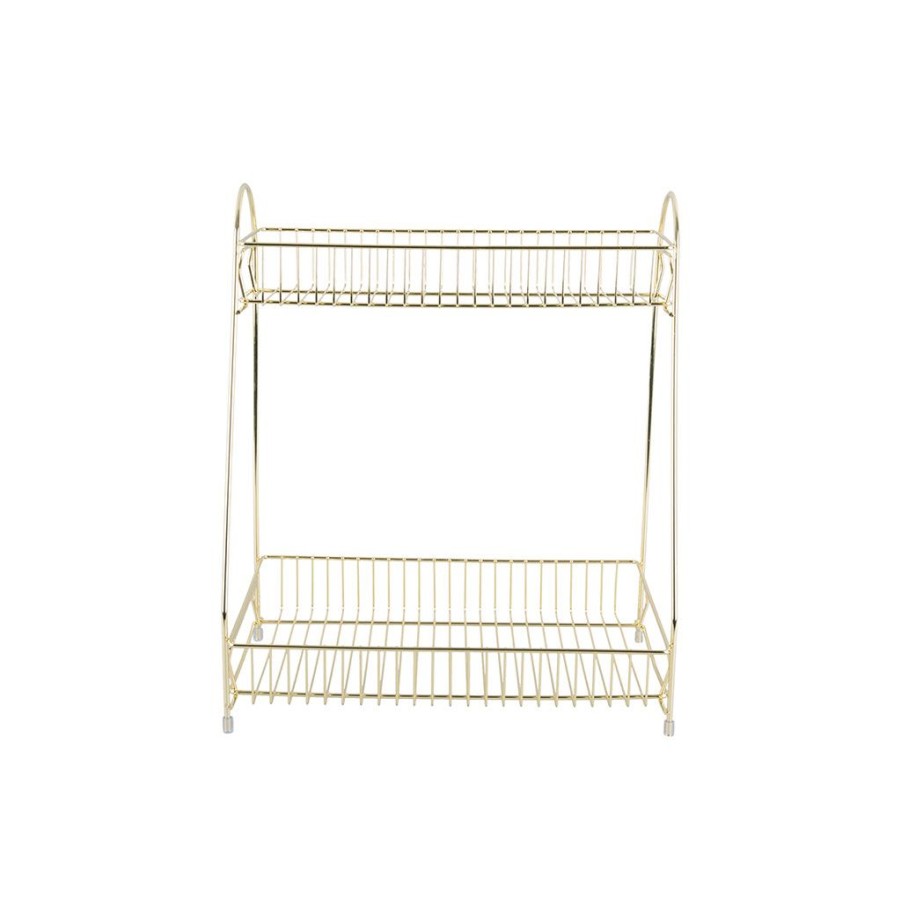 Meubles Fabrique De Styles Bibliotheques Et Etageres | Etagere En Fer Dore 2 Niveaux H34.5Cm - Tidy