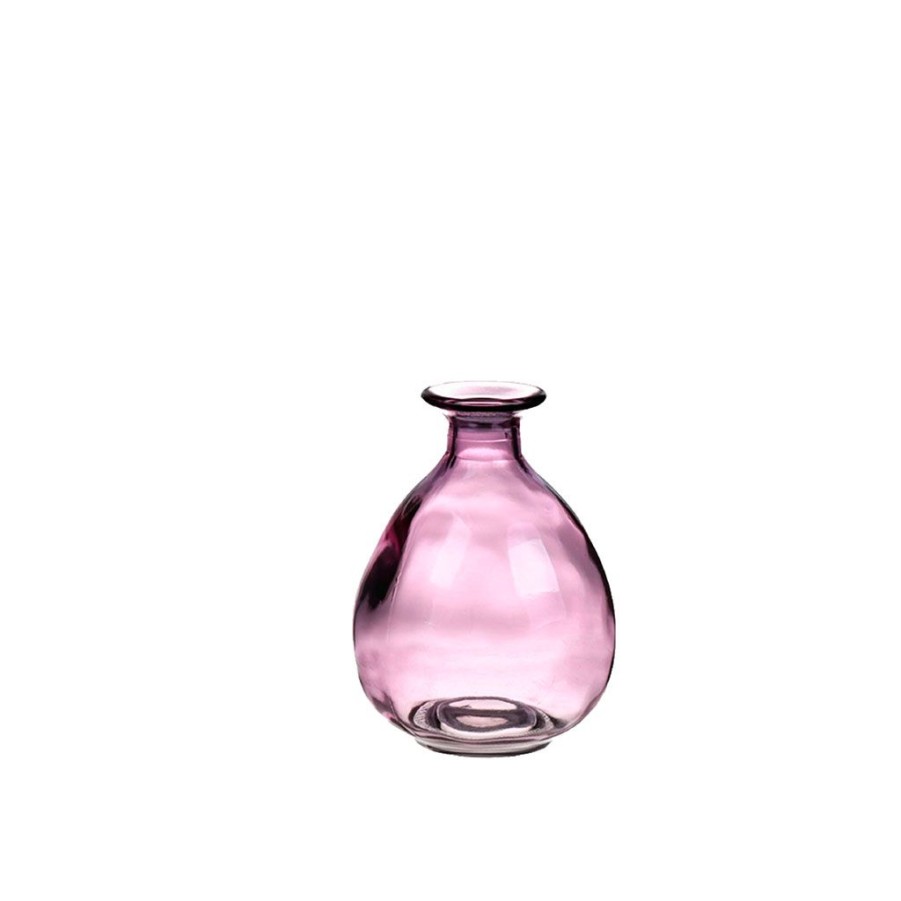 Deco Fabrique De Styles Vases Et Soliflores | Vase Rond En Verre Rose H12Cm - Lina