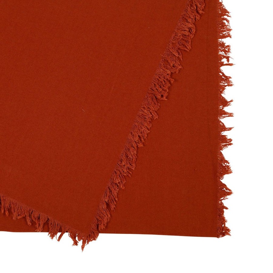 Textiles Fabrique De Styles Chemins De Table | Chemin Table Nalia Terracotta 160X50Cm En Coton