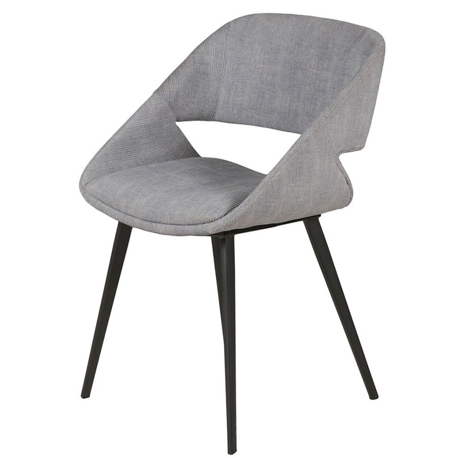 Meubles Fabrique De Styles Chaises | Chaise Salle A Manger Velours Cotele Gris Clair - Alma