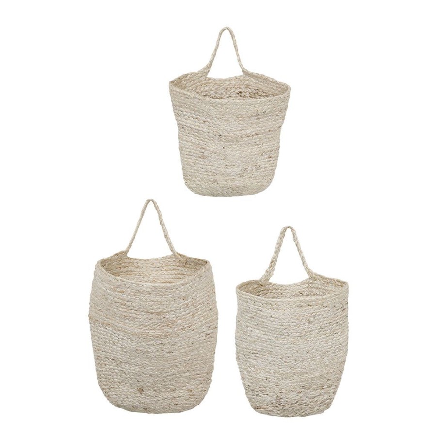 Deco Fabrique De Styles Paniers Et Corbeilles | Paniers A Suspendre New Folk Naturel En Jute (X3)