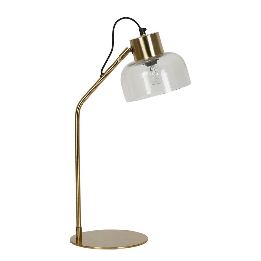 Luminaires Fabrique De Styles | Lampe Design En Fer H54Cm Dore Et Verre - Courba